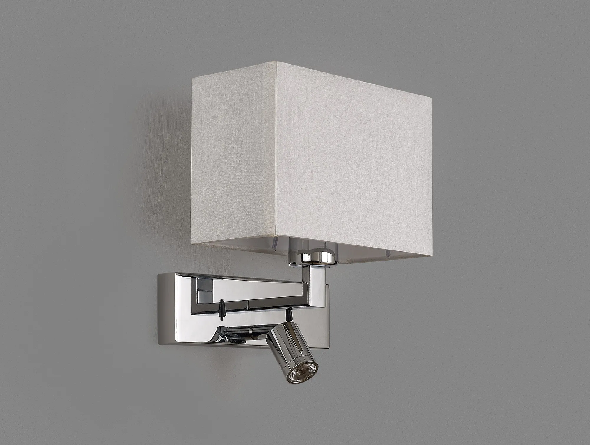 Serena Rectangular, 200 x 100 x 140mm Faux Silk Fabric Shade, White D0879  Deco Serena